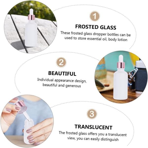 Matta frostat glas ögondroppflaskor 12 st 50 ml påfyllningsbara tomma reseflaskor för underförpackning
