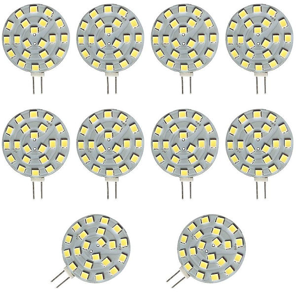 10 stk 2W G4 LED-skive Bi-pin Lys 200lm 21 LED SMD2835 Halogen Puck