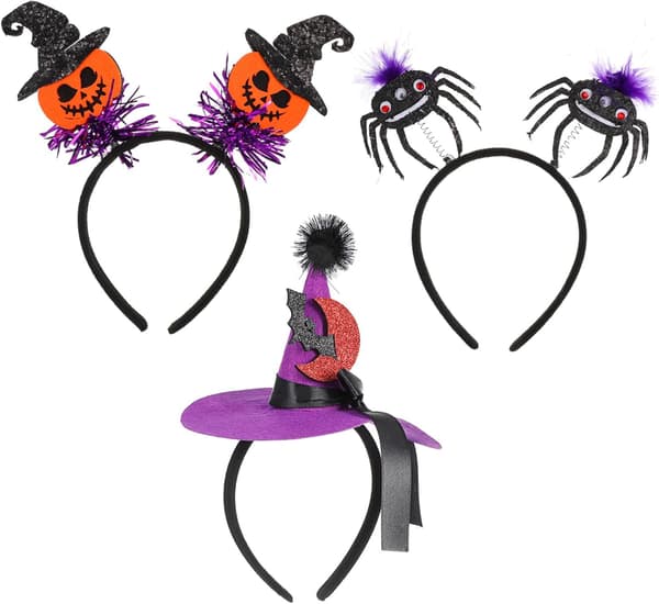 3 stk. festhodebånd Halloween festhatter Halloween hodebånd bulk Halloween hodeplagg festhodeplagg