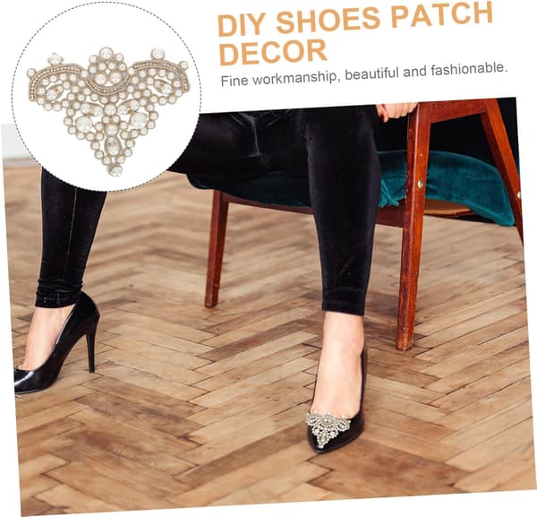 Perle sko blomster design patch perle sko blomster DIY dekorativ patch til charme elegant indretning