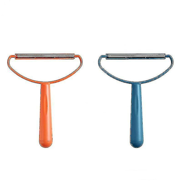 Fuzz Fabric Shaver Lint Remover til Tæppe Frakke Trøje Tøj Dun Fabric Shaver Bærbar Pelsfjerner (2 stk, Orange, Blå)