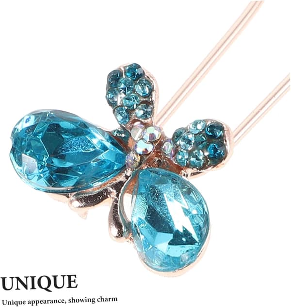 4 stk. U-formede Rhinestone Sommerfugle Hårnåle Hårpynt Tilbehør