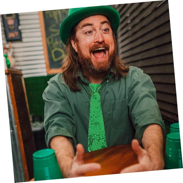 1 set irländsk paljettfluga och slips Patrick Day Celebration Kostymtillbehör