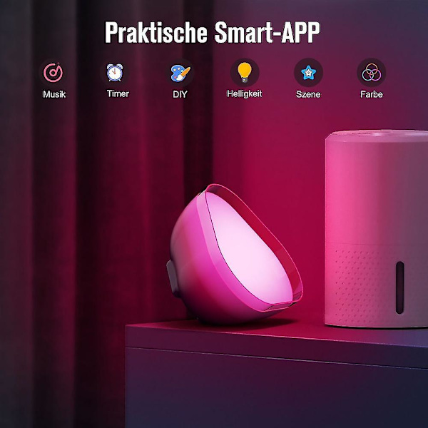 Ambient Bærbar Bordlampe Bluetooth Stemmestyret Skrivebordslampe