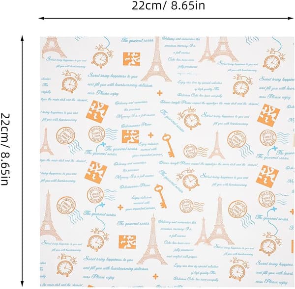 100 st matpappersfoder smörgåsomslag 22x22 cm papper oljesäkra non-stick chips