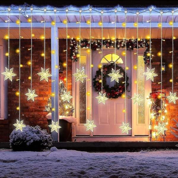Snøflak Vindu Gardin Lys Led Fe Jul