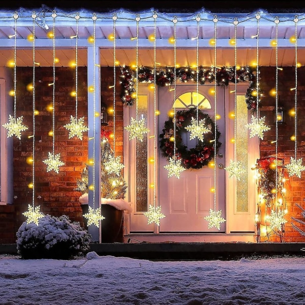 Snowflake Window Gardin Lights Led Fairy Christmas