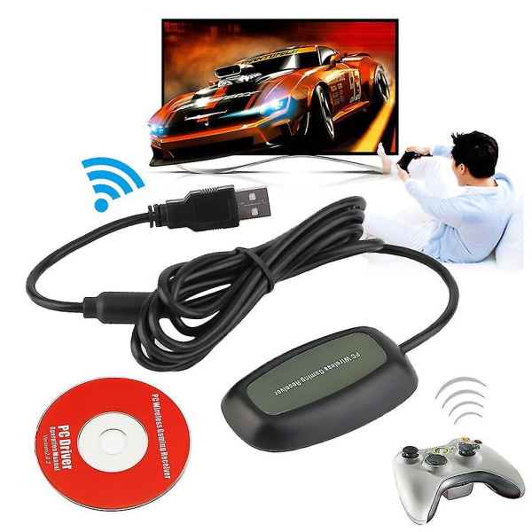 Sort PC Trådløs Controller Adapter Xbox 360