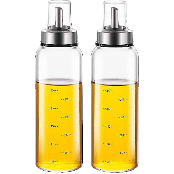 Olivenolie- og Eddikeflaske i Glas med Måleskala og Anti-Dryp Funktion
