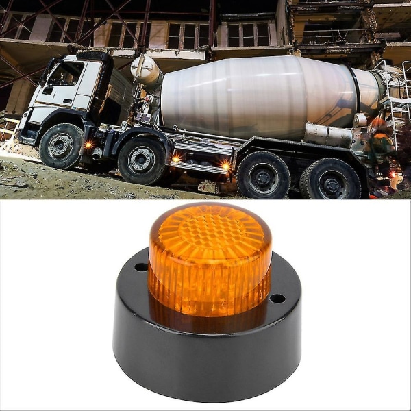 24v mini rund sidemarkør lyssignal indikator klaring lampe for tilhenger lastebil (gul)