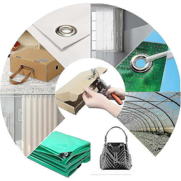 Ösningsverktyg, Professionellt Ösningsset med 100 Stycken (inre 10mm) Metallösor för Läder Tyg Presenning PVC Gardin Mejslar Szkyd-yuhao