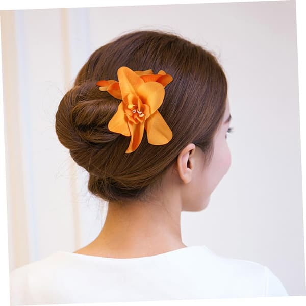 12 stk hawaiiske blomsterhårspenner for kvinner, simulerte orkidé doble blomsterhårtilbehør