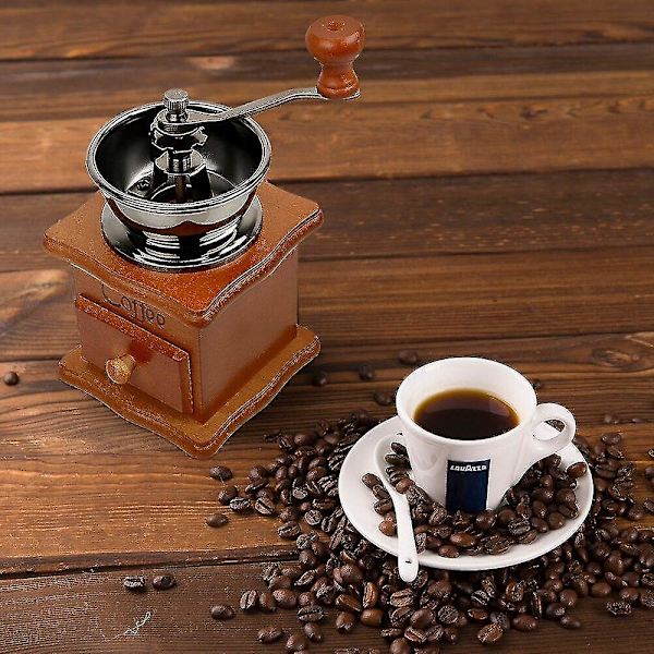 Kaffebönor Kvarn Keramik Klassisk Trä Hand