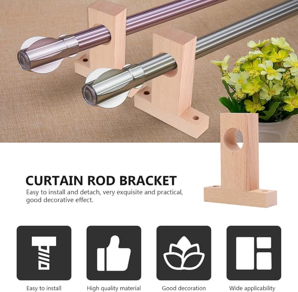 2 st trästångshållare duschdraperistångsände snygg slitstark robust beige stödfäste