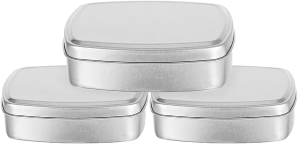 3 stk såpe reiseboks rektangulær aluminium såpeboks sølv multifunksjonell nytte