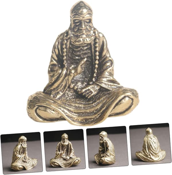 Messing Bodhidharma-statue Unik Buddha-figur for hjemmedekorasjon