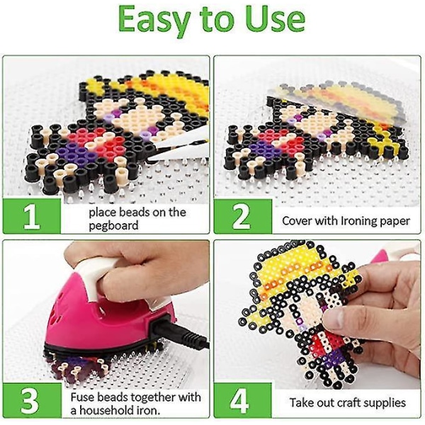 Perleplader Kvadratiske Pegboards Plastik Fuse Perler Børn DIY