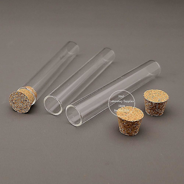 100 stk. Laboratorie 12x75mm Glasprøveglas med Kork
