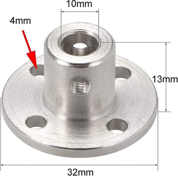 (2 stk) 10mm ID Flansforbindelse Stiv Motor Guide Aksel