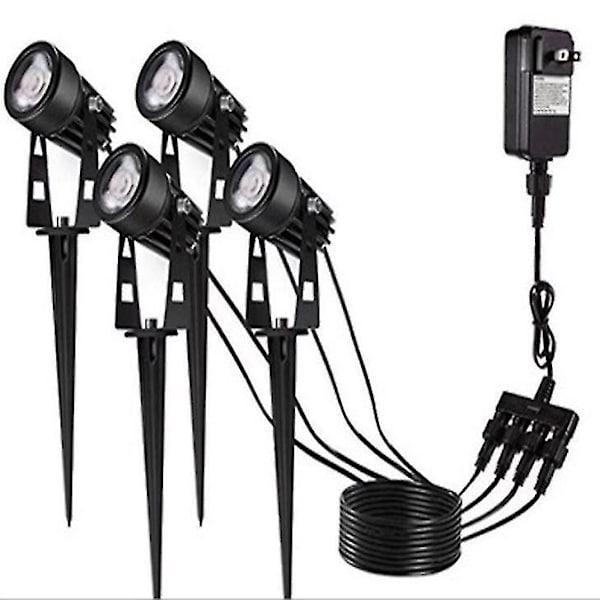 4 kpl LED-puutarhavalaisimia polkuja, nurmikkoa ja ulkotiloja varten, vedenpitäviä