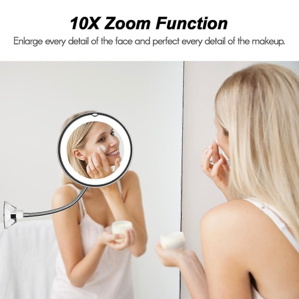 LED-meikkipeili joustavat 10x suurentavat kosmeettiset peilit