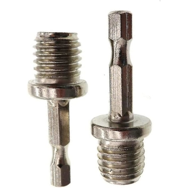Borrvevstång metall M14 sexkantig polerskiva konverteringssticka adapter konverteringshuvud (silver) (2st)