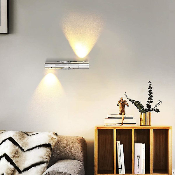 6W LED-spotlight Vägglampa Inomhus Modern Upp & Ner 360 Grader Roterbar Aluminium Vägglampa Justerbar För Sovrum Vardagsrum Kontor Trapp