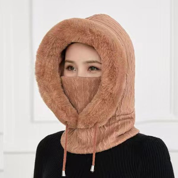 Vinterluer til kvinner Balaclava Vinterlue Fleece Ansikts- og Halsvarmer Maske for Kaldt Vær Coffee Color