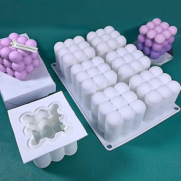 3D Cube Bake Mousse Kakeform Silikon Dessertbrett