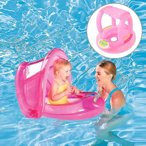 Baby Pool Float med Baldakin, oppustelig Baby Svømme Float Båd med Sikkerhedssæde Solsejl Kompatibel Baby style2
