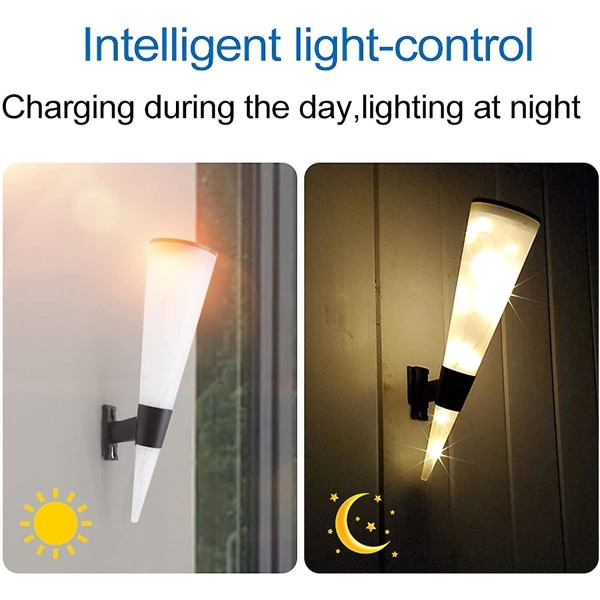 2 sæt trådløse vandtætte udendørs solcellelamper Væglamper Lys dekorativ  belysning e2c6 | Fyndiq