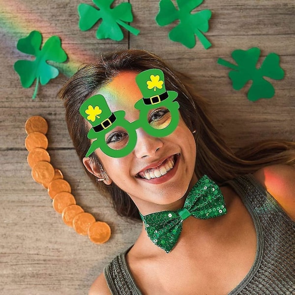 12-pack St Patrick's Day Glasögon Shamrock Top Hat Kostymfest