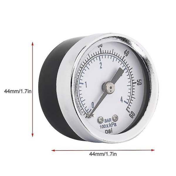 1/8 tum NPT Luftkompressor Hydraulisk Tryckmätare 0-60 Psi