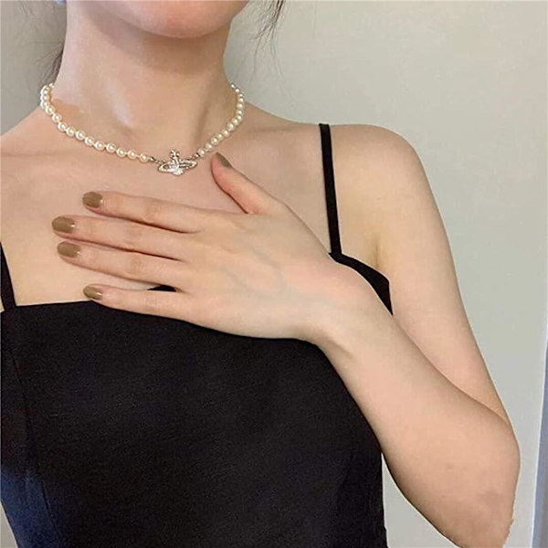 Htooo Riippuva kaulakorun riipukset naisille ja tytöille, herkkä keinotekoinen solisluun ketju, choker-kaulakoru (hopea, kaulakoru), 1.3051 unssia