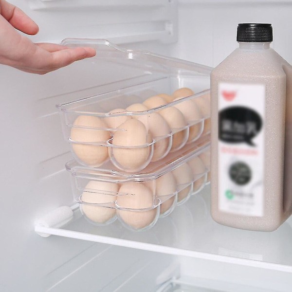 2-pack 12-äggstråg Tjock Transparent Plast Äggförvaringsbehållare