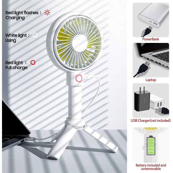 Håndholdt Fan, Bærbar Mini Fan, Elektrisk USB Fan