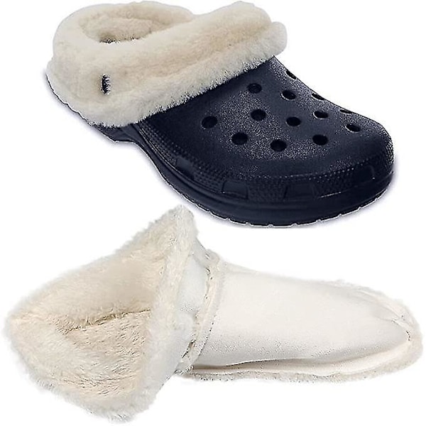 White Fur Insoles for Crocs Clogs Replacement