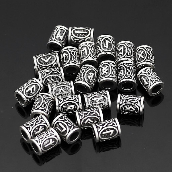 24 st Viking Runor Skägg Västkusten Paracord Hår Skägg För DIY Smycken Tillverkning