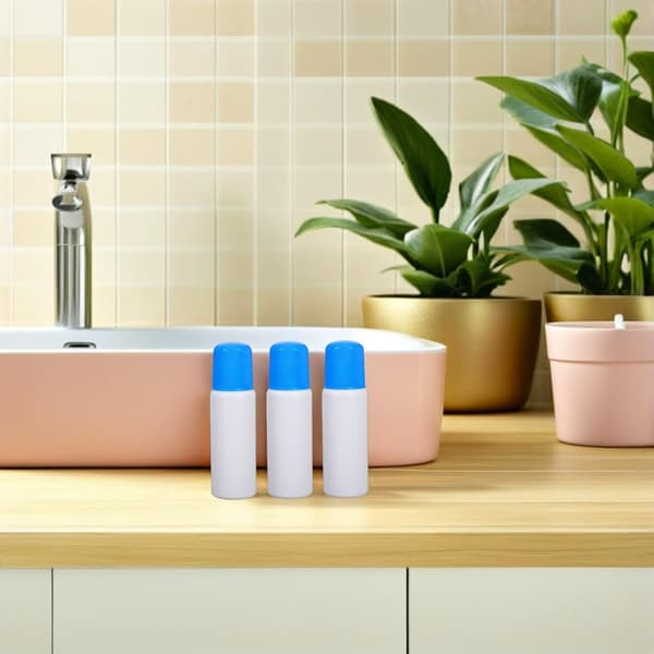 10 st 50 ml plastflaskor med vätskeapplikator med blå korkar svampspets reagensflaskor