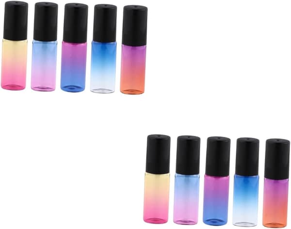 10 st glasrullflaskor Gradient Roller Oils Bärbara för hemresor