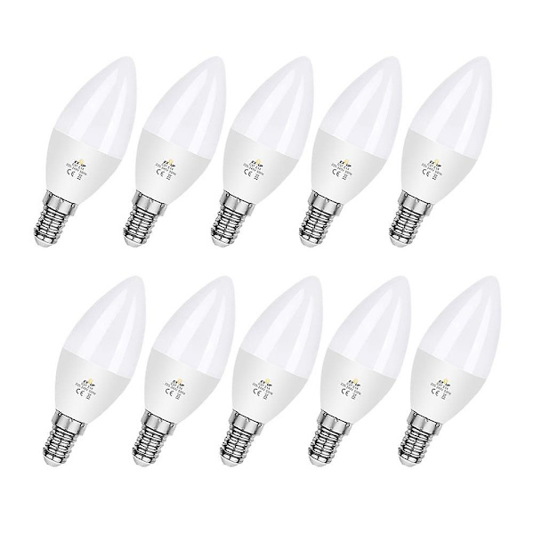 10 kpl 6W Kynttiläkandelabri LED-lamppu 600lm E14