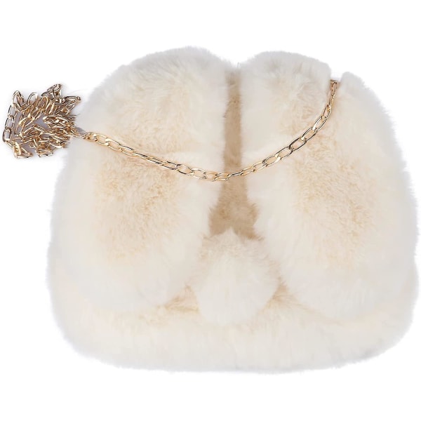 Fuzzy Rabbit Bag Fuskepels Fluffy Håndveske Furry Evening Bag Crossbody Bag For Dame