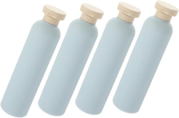 4 stk 260 ml reiseflasker for dusjsåpe med vippekork, lyseblå