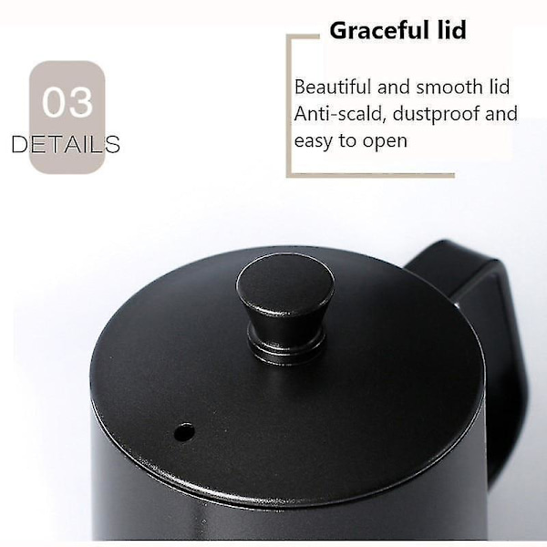 600ml Hånd-Punch Pot Kaffe Dryptud i Rustfrit Stål