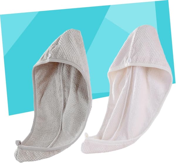2 stk. mikrofiber hårhætte, absorberende håndklædeindpakning, sovehætte, hurtigtørrende hår, tilfældig farve