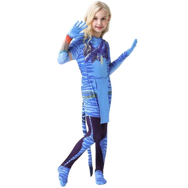 Neytiri Barnkostyme Jumpsuit for Jenter og Gutter L for Height 130cm Team form girl