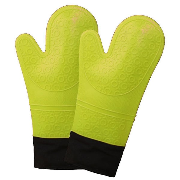 1 Pair Soft Non-slip Oven Gloves, Heat Resistant 500 -green