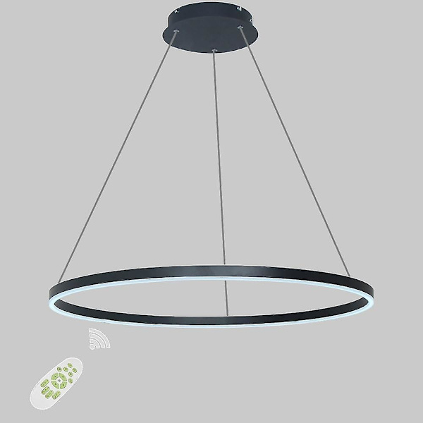 60cm LED Pendellampe Cirkel Sort Hvid Guld Aluminium