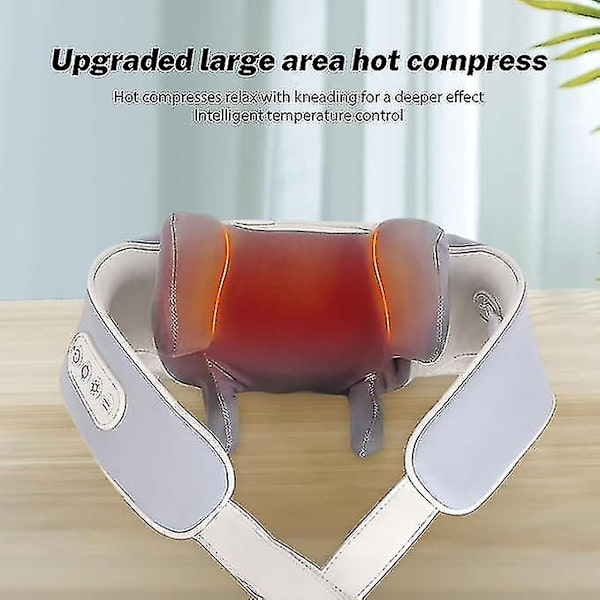 Kaula- ja olkamassageri, Shiatsu-taka-, kaula- ja olkamassageri, 2 hierontamuotoa, syväkudos 3D-vaivaava kaulamassageri gray