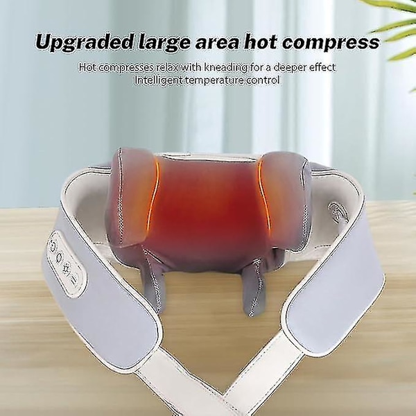 Nack- och axelmassager, Shiatsu-rygg, nack- och axelmassager, 2 massage-lägen, djupvävnadsmassage 3D-knådning white